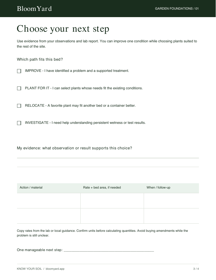 Workbook decision sheet: choose your next step